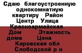 Сдаю  благоустроенную однокомнатную квартиру › Район ­ Центр › Улица ­ Красноармейская  › Дом ­ 98 › Этажность дома ­ 5 › Цена ­ 4 000 - Кировская обл., Слободской р-н, Слободской г. Недвижимость » Квартиры аренда   